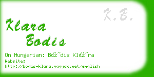 klara bodis business card